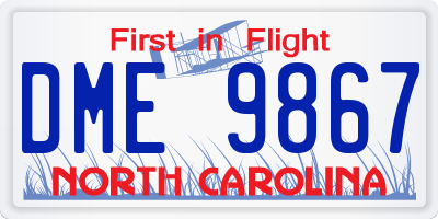NC license plate DME9867