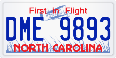 NC license plate DME9893