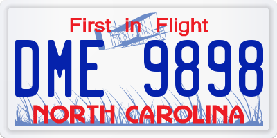 NC license plate DME9898