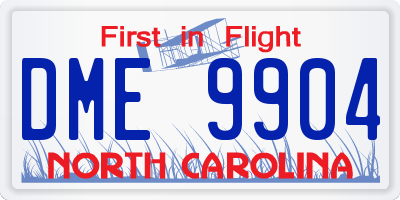 NC license plate DME9904