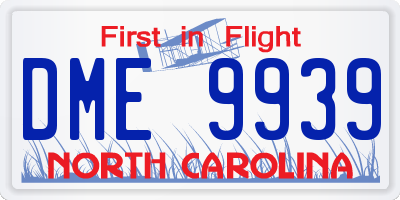 NC license plate DME9939