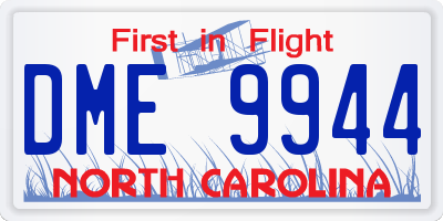 NC license plate DME9944