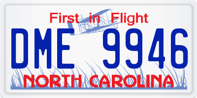 NC license plate DME9946
