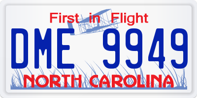 NC license plate DME9949
