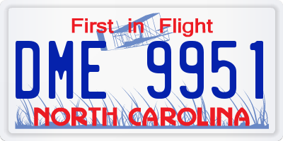 NC license plate DME9951
