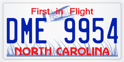 NC license plate DME9954