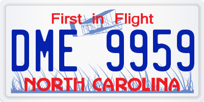 NC license plate DME9959
