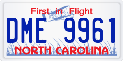 NC license plate DME9961