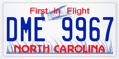 NC license plate DME9967