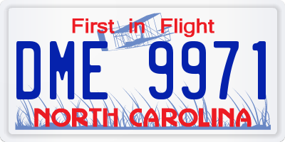 NC license plate DME9971