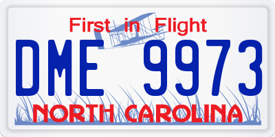 NC license plate DME9973