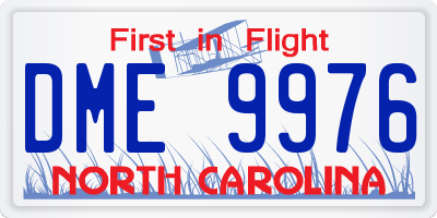 NC license plate DME9976