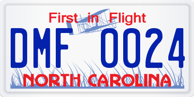 NC license plate DMF0024