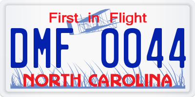 NC license plate DMF0044