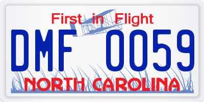 NC license plate DMF0059