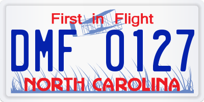 NC license plate DMF0127