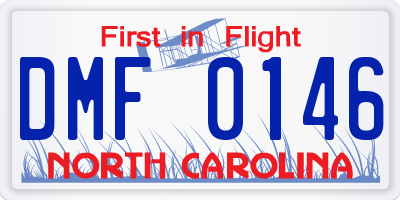 NC license plate DMF0146