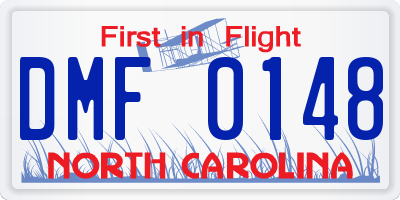 NC license plate DMF0148