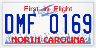 NC license plate DMF0169
