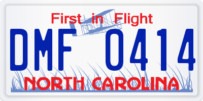 NC license plate DMF0414