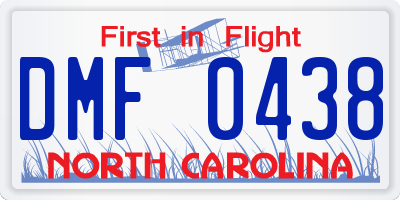 NC license plate DMF0438