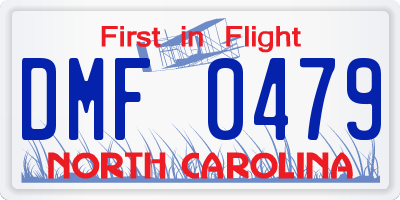 NC license plate DMF0479