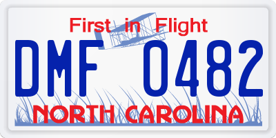 NC license plate DMF0482