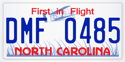 NC license plate DMF0485