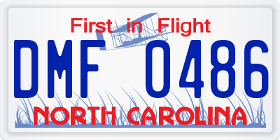 NC license plate DMF0486