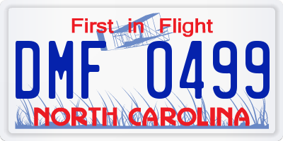 NC license plate DMF0499