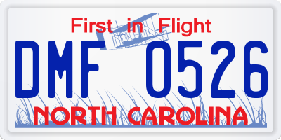 NC license plate DMF0526