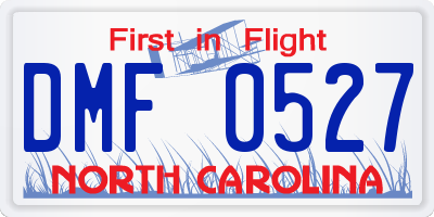 NC license plate DMF0527