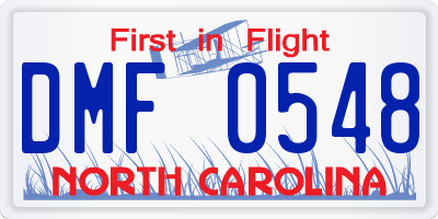 NC license plate DMF0548