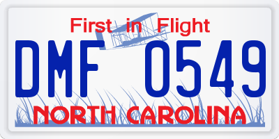 NC license plate DMF0549