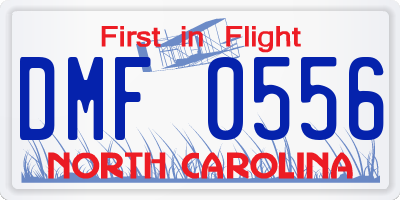 NC license plate DMF0556