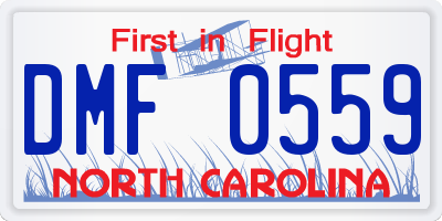 NC license plate DMF0559