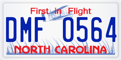 NC license plate DMF0564