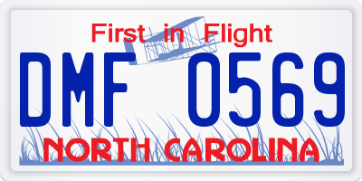 NC license plate DMF0569