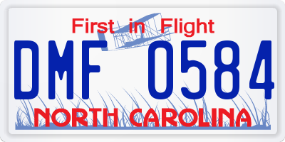 NC license plate DMF0584