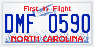 NC license plate DMF0590