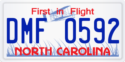 NC license plate DMF0592
