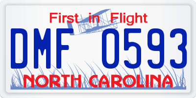 NC license plate DMF0593