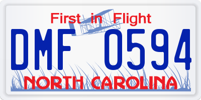 NC license plate DMF0594