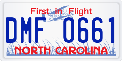 NC license plate DMF0661