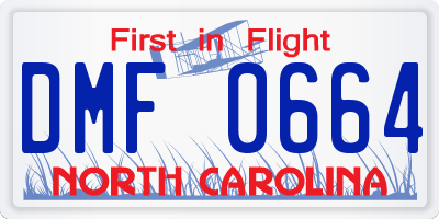 NC license plate DMF0664