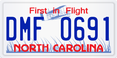 NC license plate DMF0691