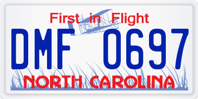 NC license plate DMF0697