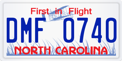 NC license plate DMF0740