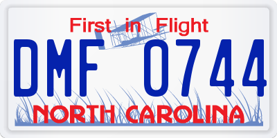 NC license plate DMF0744