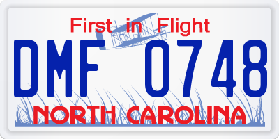 NC license plate DMF0748